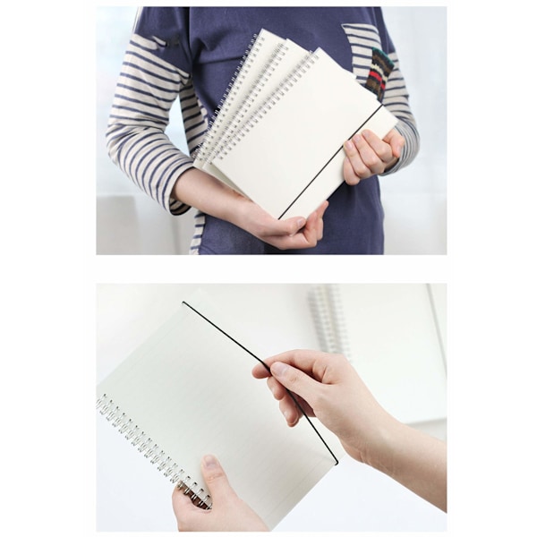 Notesbøger, 4-pak 8.0\" x 5.7\" A5 Tyk Plastik Gennemskinnelig Mat Hardcover Tegnepapir 70 Ark - 140 Siders Studie- og Notebog (Grid 4