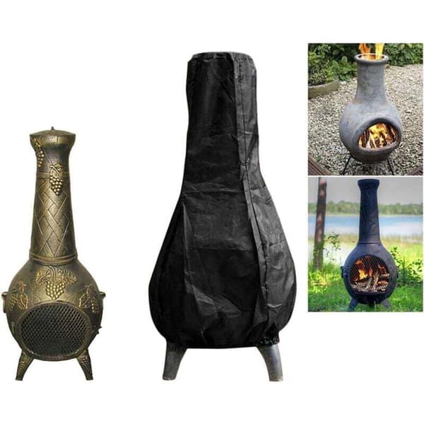 420D Udendørs Komfur Cover 1226121 cm, Polyester & PVC, til Udendørs Pejs, Sort