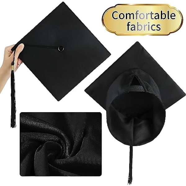 Unisex Graduation Hat, Justerbar Gradueringshue Graduation Cap til Graduation University High School Bachelor Hat