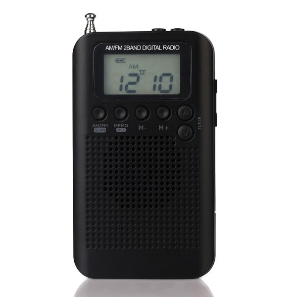 HRD-104 Kannettava Mini Radio Antenni Taskukokoinen Digitaalinen Näyttö AM FM Kaksikaistainen Radio