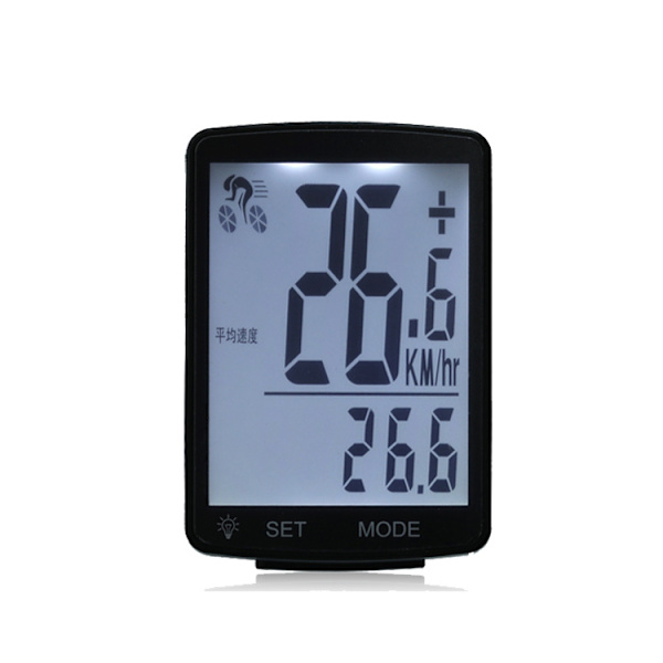 Cykelcomputer trådløs multifunktion LCD-skærm cykelcomputer cykel regntæt speedometer kilometertæller ridning 2,8 tommer vandtæt med bagli