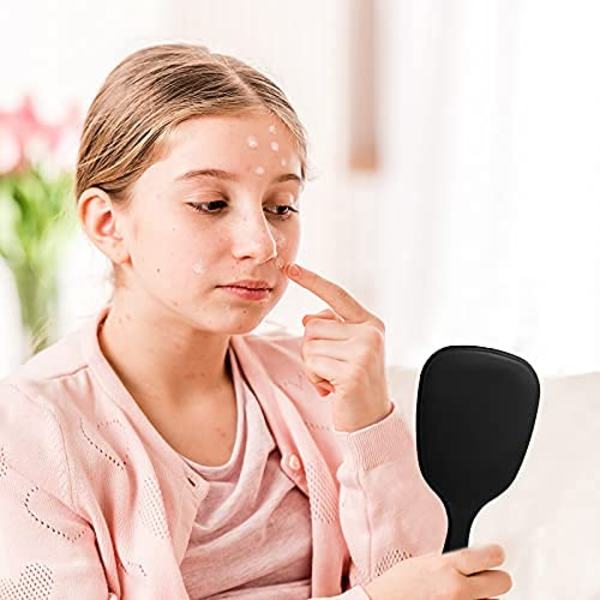 Lille håndholdt spejl, rejsemakeup spejl, håndholdt makeup spejl med håndtag, personligt spejl, bærbart makeup spejl (4 sorte, 4 hvide, 8 stykker