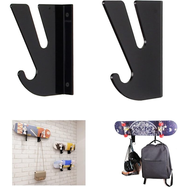 Seinäteline rullalaudalle, rullalauta, seinähylly säilytyskoukulla, longboard-seinäteline, rullalauta, lumilautailu
