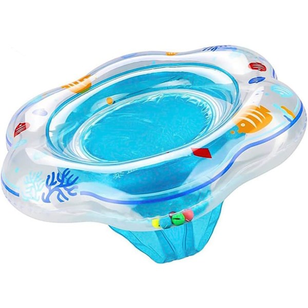 Baby Bademadras, Oppustelig Svømmeflydelegeme med Sikkerhedssæde, Svømmelegetøj til Nyfødte, Baby Pool Sæde til 6-36 Måneder Gamle