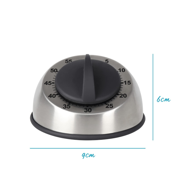 Køkken Timer Køkken Timer Tegnefilm Timer Rund Rustfrit Stål Bord Timer Sort
