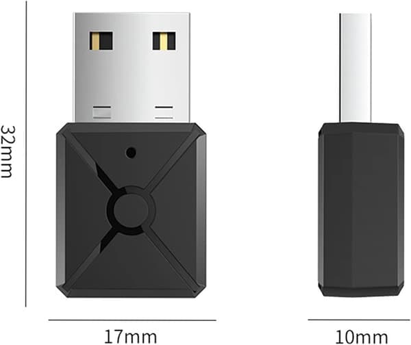 USB Bluetooth-sender og -modtager, 2-i-1-sender med 3,5 mm lyd, Bluetooth 5.0-adapter til tv, pc og bilsystemer