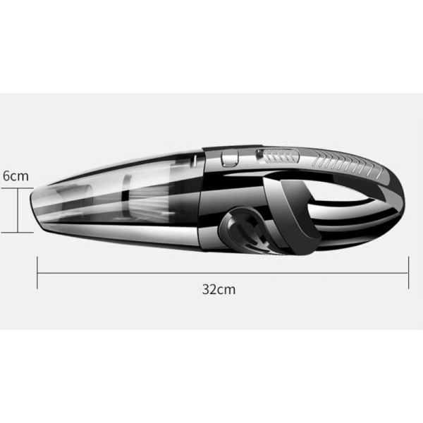 Langaton kädessä pidettävä pölynimuri, 3200 Pa auton imuri, 120 W teho, USB-ladattava