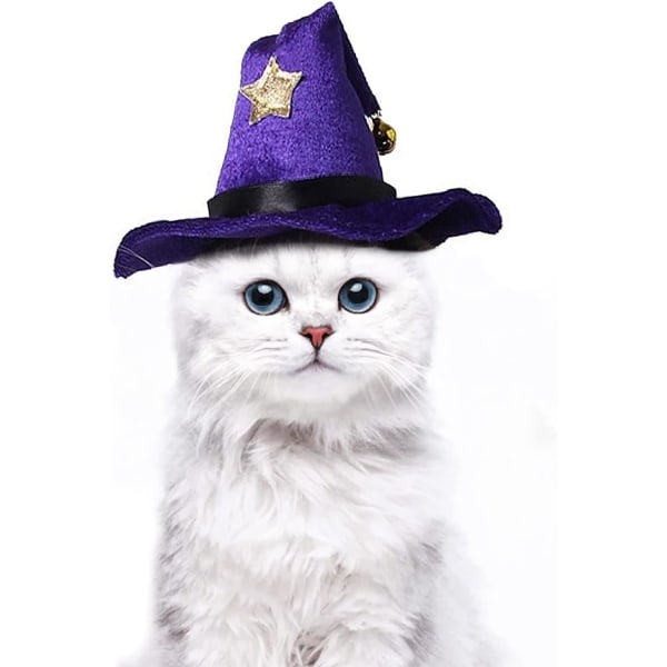 Kæledyr Jul Halloween Kostume Hat Kat Troldmand Hat Hvalp Heks Hat Kostume Troldmand Hvalp Hat