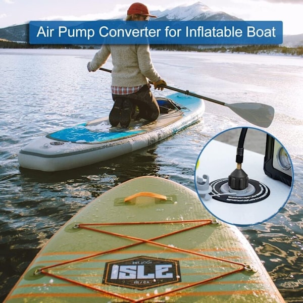 2 stk. adapterkit til kajak, Sup-adapterventil, pumpekonverter til kanoer, stand-up paddleboards