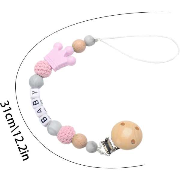 Legetøj silikone sutteclips (pink) | Baby sutteclips anti-drop