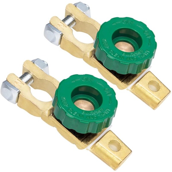 2 stk. Batterikutter 12V/24V Batteri Koblingsbryter Batteri Koble fra Bryter Bil Lastebil 15-17mm Toppstolpe