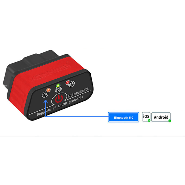 KW903 Bluetooth 5.0 Bilkodläsare Diagnostikverktyg, Svart Orange