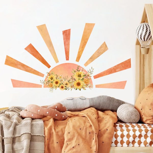 Solros väggdekor boho sol väggdekor barnrum väggdekor flickrum väggdekor babyrum sovrum väggdekoration