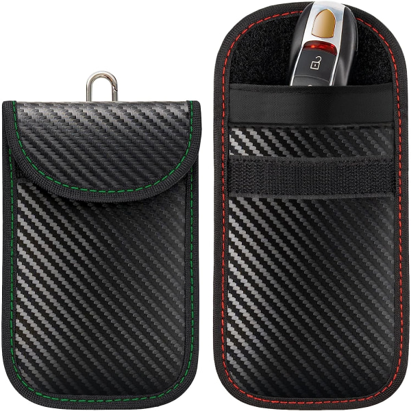 Anti RFID bilnøgletaske, sæt med 2 signalblokerende Faraday Po