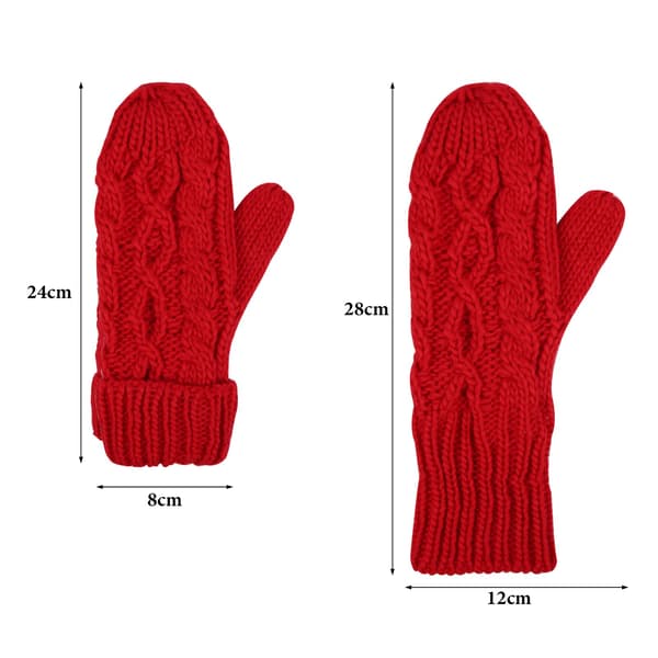 Damhandskar Vantar, Vinter Termiska Handskar Termiska Kabel Stickade Termiska Handskar Dam Tjocka Fleecefodrade Isolerande Termiska Handskar (1 Par)