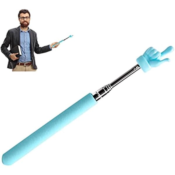Teleskopisk lärarpekare, Mini Hand Pointers Finger Pointer Stick, Retractable Teacher Pointer, Presentation Tool  Blå