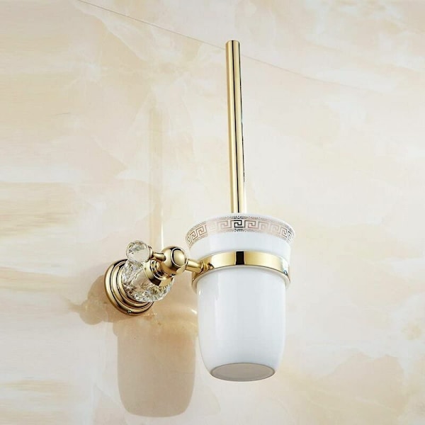 Metallinen WC WC WC WC kiillotetulla lasilla ja kultaisella designilla, WC-tarvikkeet, WC-tuki ja kultainen kylpyhuoneen viimeistely