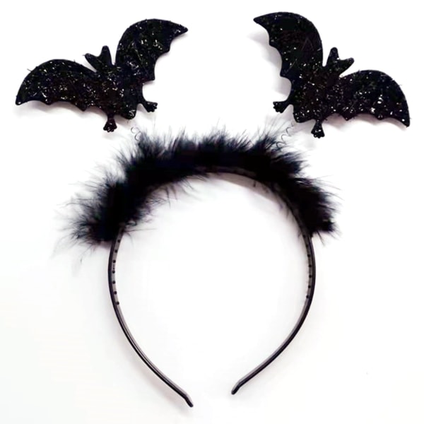 Halloween-lepakko ja kurpitsapääpanta naisten Halloween-cosplay-tytöille Halloween-cosplay-juhlan asusteet hiusasusteet 2 kpl (iso lepakko + kaksoispumppu