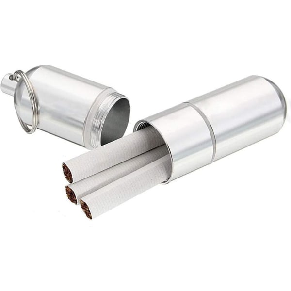 Case mini liten cigaretthållare i metall unisex, unik rund design bärbar case ficklåda