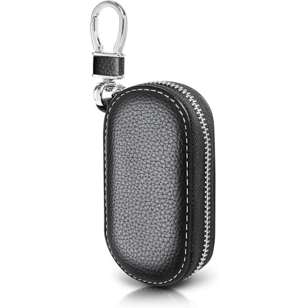 1 Bilnyckelhållare, Retro PU Läder Bilnyckelfodral med Dragkedja, Nyckelfodral för Män