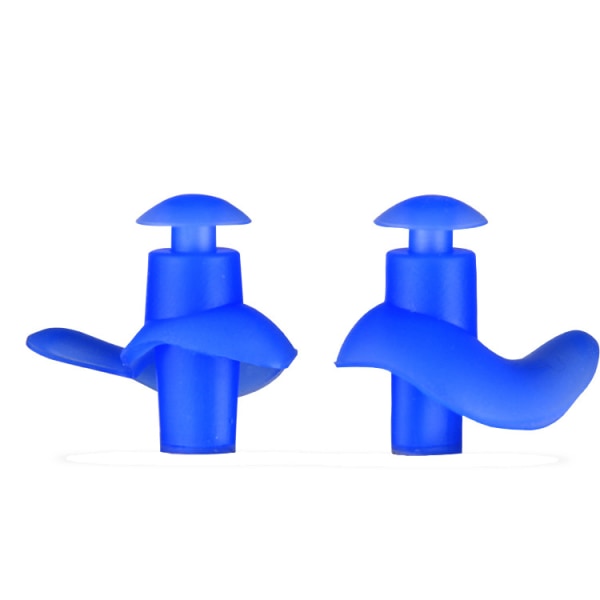 2 paria silikonisia uimakorvatulppia, sinisiä