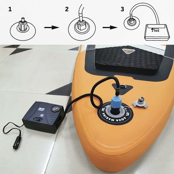 Adapter til paddleboard pumpe, adapter til kajak pumpe med 4 ventilspidser til kajak/oppustelig seng/Paddleboard/båd stand-up paddleboard, ventilkonverter
