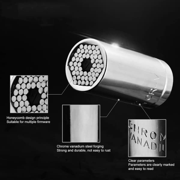 2 stk. Universalnøgle 7-19mm Universalnøglesæt Kromvanadium Høj Kvalitet Multifunktionel Adapter til Håndværktøj