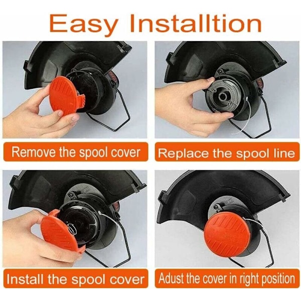 Nylonlinjakelan varaosat Black and Decker A6481 A6485 AF-100 -trimmeriin (linjan pituus 9,1 m, halkaisija ⌀1,65 mm) (Black & Decker AF-100, 4 kpl)