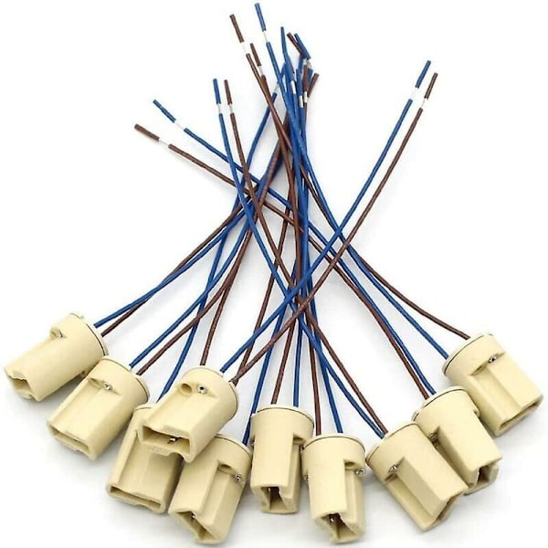 10 Stk. G9 Keramisk Lampeholder, Halogenlamper Keramisk Konnektor Sokkel, G9 Lampeholder 250V G9 Sokkel Keramisk Lys Lampeholder