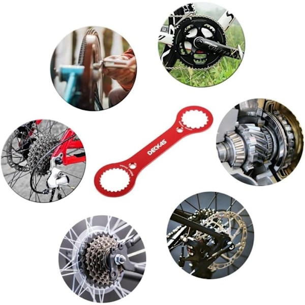 Velly pedalnøgle, nøgle til aluminium pedalboks, BB multifunktionel nøgle, til DUB / TL-FC32 / TL-FC25 / TL-FC24, egnet til cykelreparation - rød