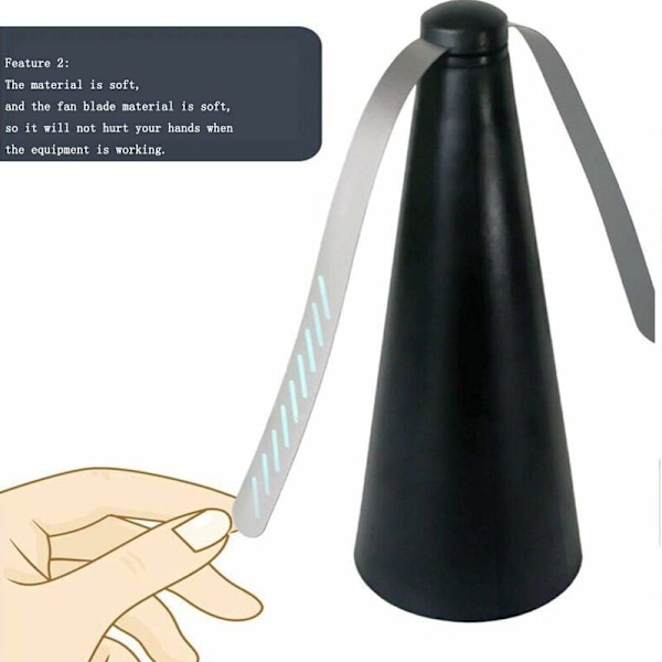 Blade Repel - 9 9 25cm kivuton anti -fling tuuletin - estää lentäviä hyönteisiä - Ulkoateria Puutarha Camping 2kpl Noir