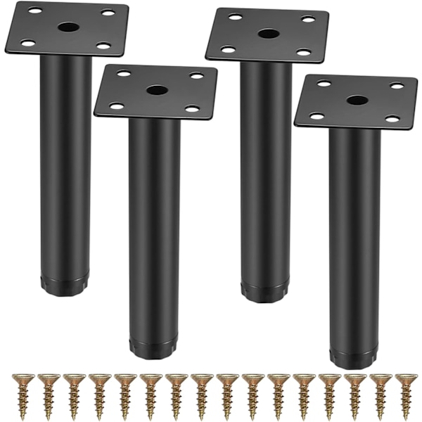 4 stk. møbelben, 15 cm/5,9 tommer justerbare møbelben, metalfikseringsstøttefødder til møbler/bord/stol/skrivebord/køkken/skab/sofa
