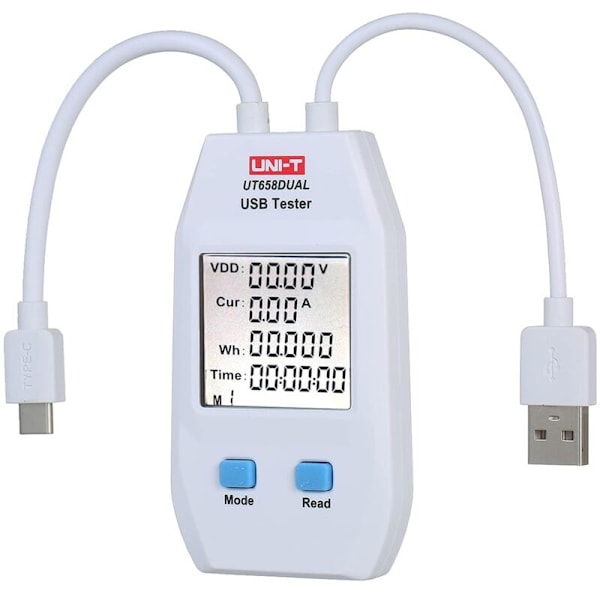 （Kompatibel） USB USB LCD strömtestare Voltmeter detektor amperemeter av digital strömkapacitetstestare (UT658-Dual)