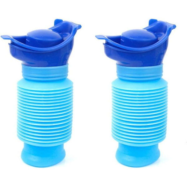 Sett med 2 sammenleggbare reiseurinals for voksne (750 ml)
