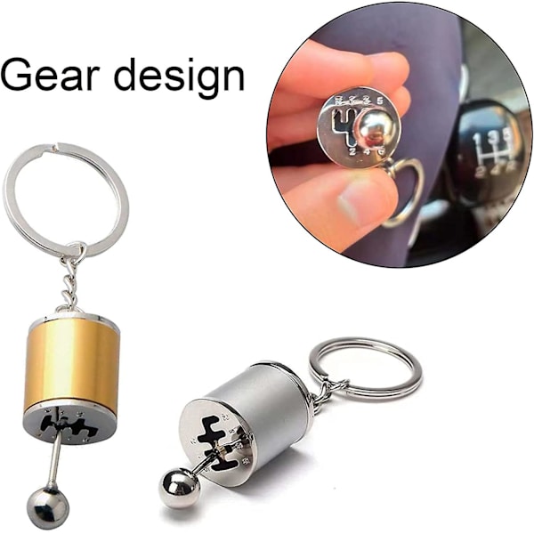 2 stk. Gear Knob nøgleringe Shifter Gear nøgleringe Bil Shift formet nøgleringe