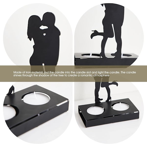 Elegant dekorativ ljusstake, järnsilhuett te-ljus ljusstakar för bröllop, matbord mittpunkt, dekorationer vardagsrum, kaffebord