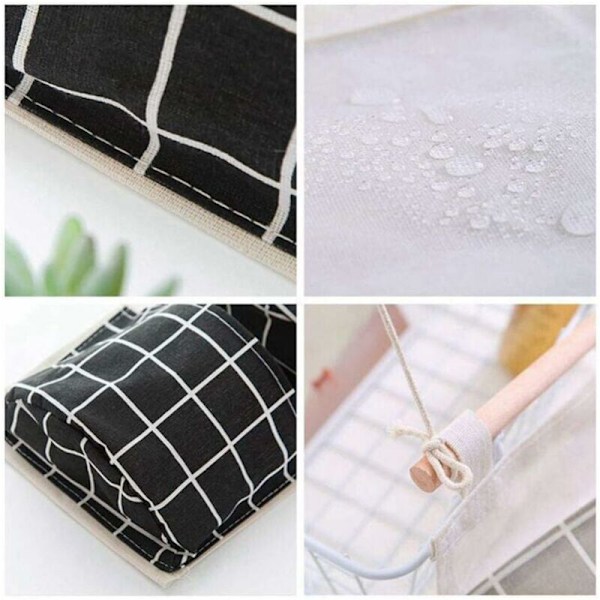 Sett med 3 hengende oppbevaringsposer med 3 lommer Vegghylle i kurv Pout Organizer Pout Organizer For Baderom Kjøkken - Vanntett og Elegant (Svart/Gr