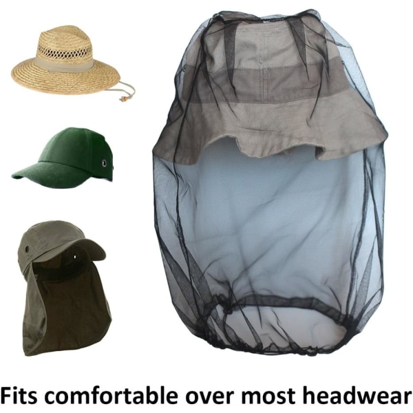 Mosquito Head Nets Midge also Head Net for not seeing UMS Insect Bugs (4 Pieces Black) Biting Gnats Gnats from any outdoor activities