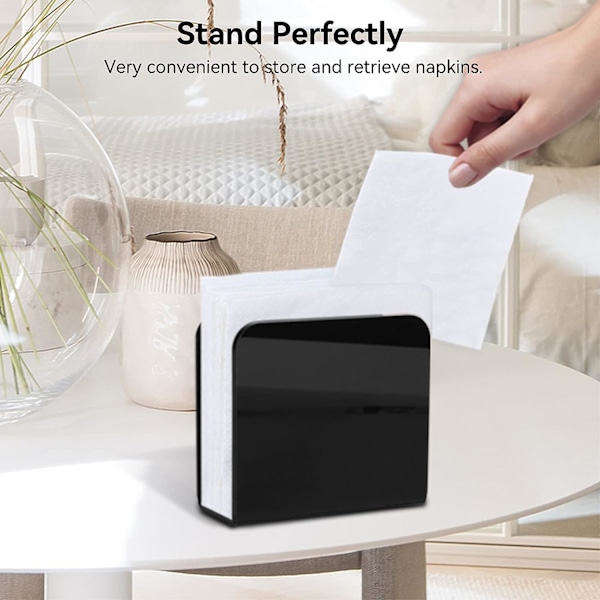 Sort - 1 stk, 12x5x11cm, Papirhåndklædeholder, Papirhåndklæde Dispenser til Køkken, Spisestue, Bar Dekoration