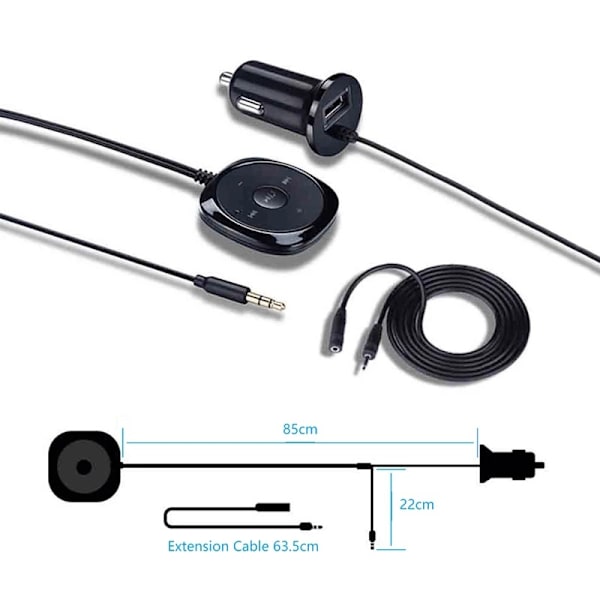 BC20 Bil Bluetooth Håndfri - Bluetooth Modtager Bil MP3 Musikafspiller