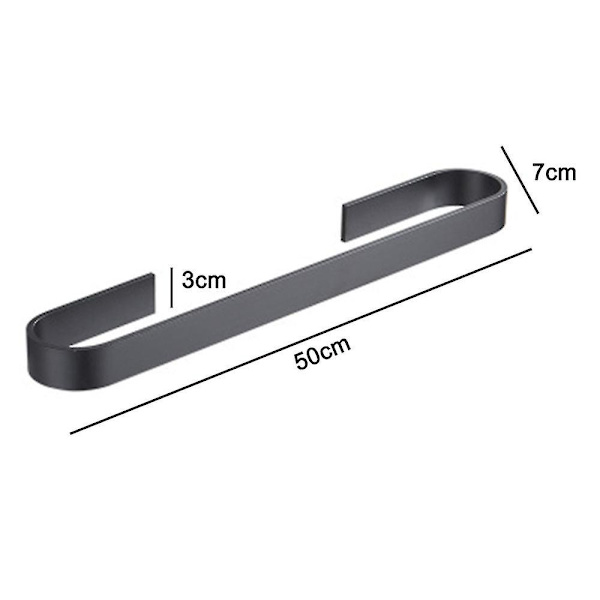 Håndklædestang, Håndklædeholder, Håndklædering, Selvklæbende, Aluminium Sort