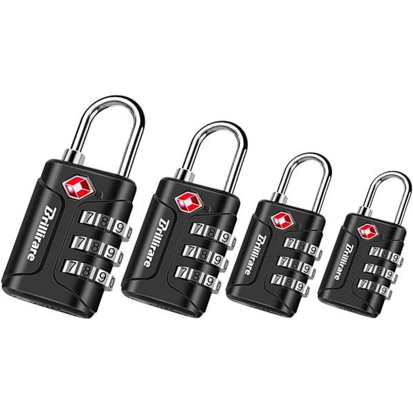 TSA-godkända bagagelås, 4-pack