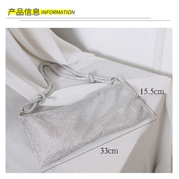 Håndtag Rhinestone Aften Clutch Guld Funklende Krystal Aften Bryllup Tegnebog og Tote Skuldertaske