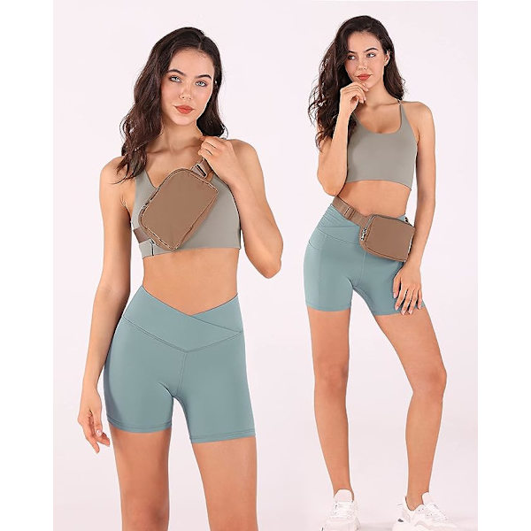 (Ruskea) Unisex mini fanny pack säädettävillä hihnoilla harjoitteluun, juoksuun, matkustamiseen, vaellukseen.