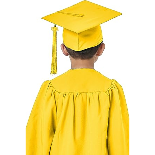 Graduation Preschool Børne Toga Hat Børn 2023 Kandidat med Vedhæng Dreng og Pige Guld