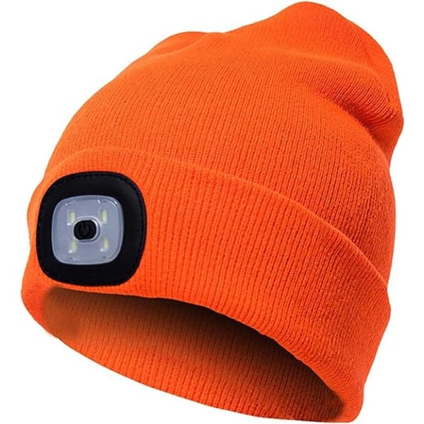 LED-hattu, neulottu hattu USB-latausvalolla, valaistus- ja vilkkuva varoitustyyppi, 8 LEDiä, helppo asentaa etu- ja takavalohattu
