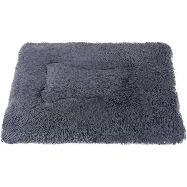 Maskintvättbar Hundmatta Dubbelsidig Hundbädd Filt Usable Husdjursbädd (S 56/36CM, Mörkgrå)