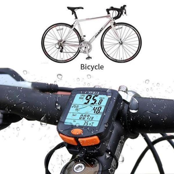 (11,5*11*3cm) Trådbunden cykelcomputer Vattentät cykelcomputer Cykeldator med bakgrundsbelyst LCD-display för cykling Realtidshastighet och avståndsspårning