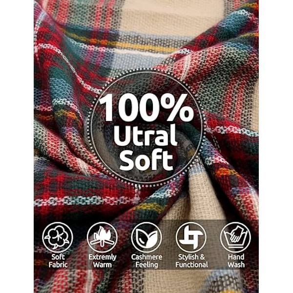 Dames Plaid Deken Winter Sjaal Warm Gezellig Tartan Wikkel Oversized Shawl Cape