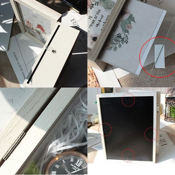 3D syvä valokuvakehys kuivatuilla kukilla 18x28CM syvä kehys objektilasilla, varjokuvakehys varjokuvakehys lahjaksi (valkoinen)